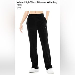 Alo Yoga - Velour High-Waist Glimmer Wide Leg Pant